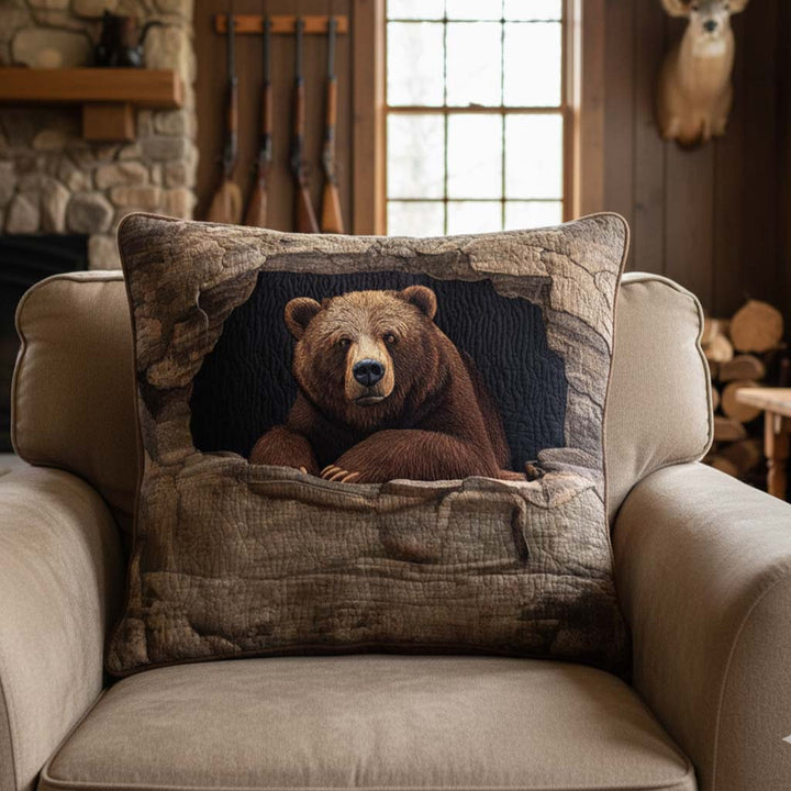 Housse de coussin — Le repos du grizzly