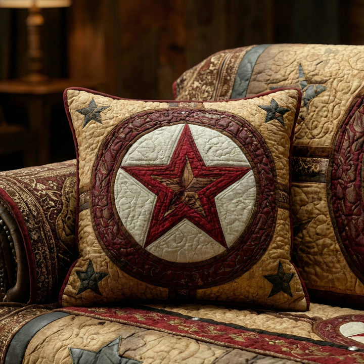Housse de coussin — Étoile rustique