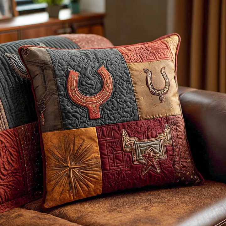 Housse de coussin — Selle de rodéo rustique