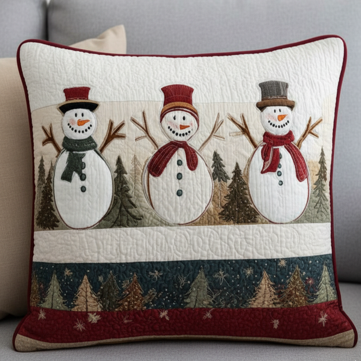 Housse de coussin — Amis sous la neige