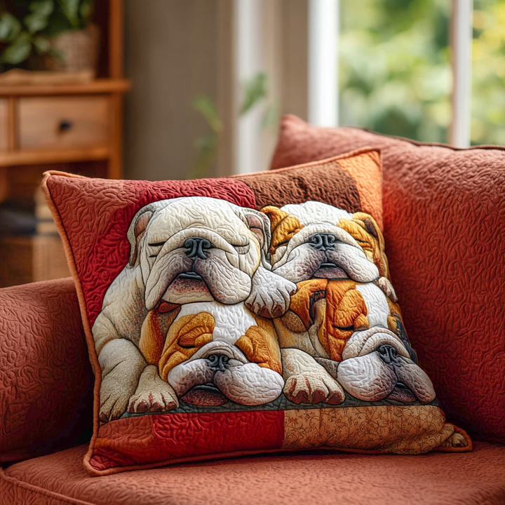 Housse de coussin — La sieste du bouledogue