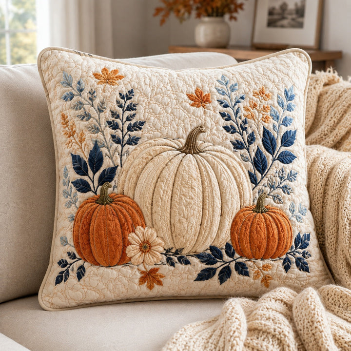 Housse de coussin — Citrouilles blanches